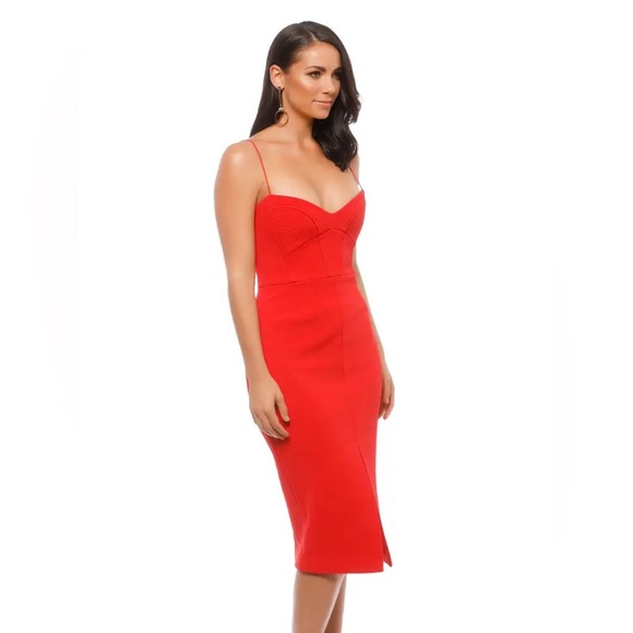 AMBIANCE Red Bodycon Midi Dress size 3X (fits more like L/XL) - Picture 1 of 8